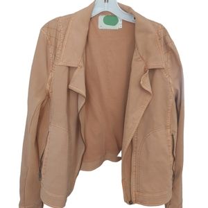 Anthropologie light cream orange jacket